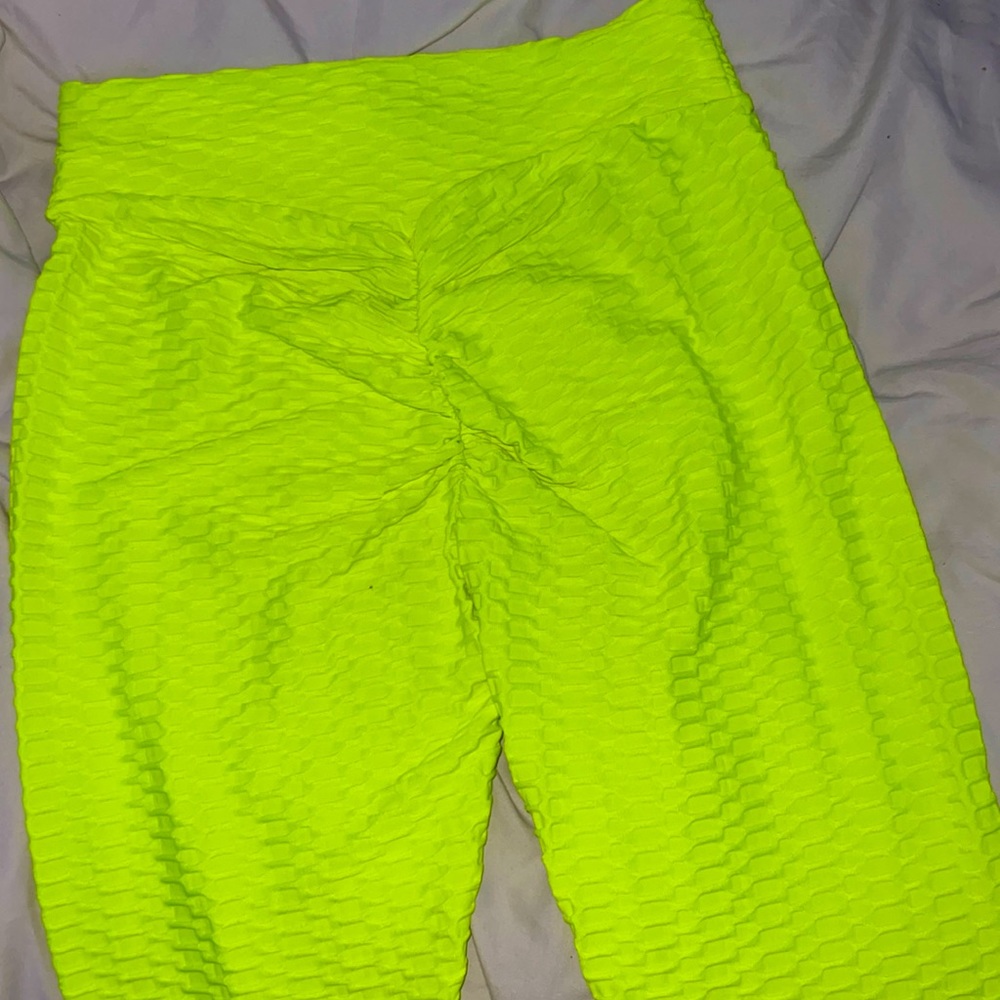 Neon Yellow booty scrunch leggings